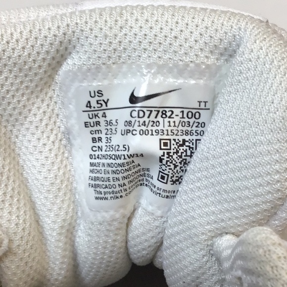 NIKE AIR WHITE UPPER  SNEAKERS SZ 4.5Y - Picture 4 of 12